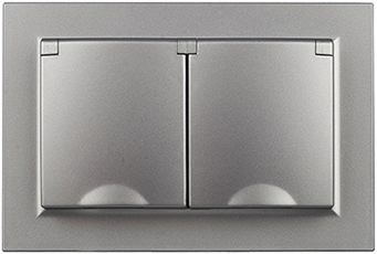 розетка 2-местная IEK РСбш12-3-44-БрC Brite - внешний вид