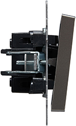 выключатель 2-клавишный проходной IEK ВС10-2-6-БрС Brite - вид сбоку