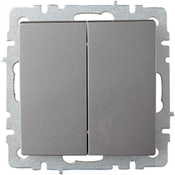 выключатель 2-клавишный проходной IEK ВС10-2-6-БрС Brite - внешний вид