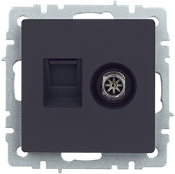 розетка двойная TV+RJ45 IEK РТВ/РК12-БрГ Brite - внешний вид