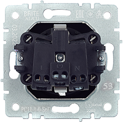 розетка 1-местная IEK РС11-1-0-БрГ Brite - вид с тыльной стороны