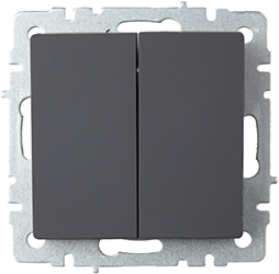 выключатель 2-клавишный IEK ВС10-2-0-БрГ Brite - внешний вид