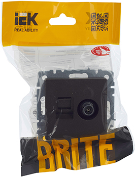 розетка двойная TV+RJ45 IEK РТВ/РК12-БрТБ Brite - упаковка