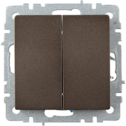 выключатель 2-клавишный IEK ВС10-2-0-БрТБ Brite - внешний вид