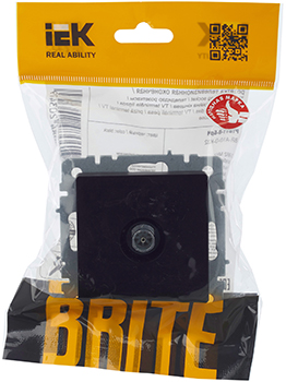 розетка ТВ оконечная IEK РТВ11-0-БрЧ Brite - упаковка