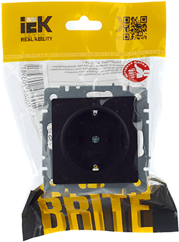 розетка 1-местная IEK РС11-1-0-БрЧ Brite - упаковка