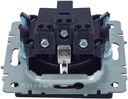 розетка 1-местная IEK РС11-1-0-БрЧ Brite - вид с тыльной стороны