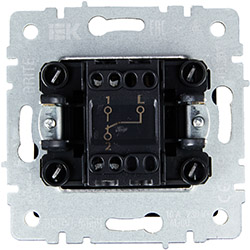 выключатель 1-клавишный проходной IEK ВС10-1-6-БрЧ Brite - вид с тыльной стороны