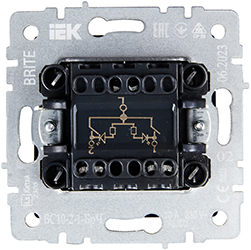 выключатель 2-клавишный IEK ВС10-2-1-БрЧ Brite - вид с тыльной стороны