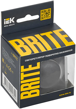 светорегулятор поворотно-нажимной IEK СС10-1-0-БрГ Brite - упаковка