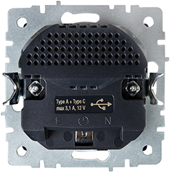 розетка 1-местная IEK РЮш11-1-БрГ Brite - вид с тыльной стороны