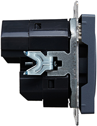 розетка 1-местная IEK РЮш11-1-БрМ Brite - вид сбоку