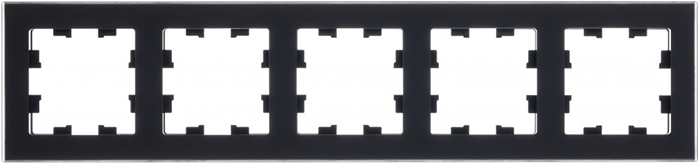 рамка 5-постовая Systeme Electric AtlasDesign Nature, матовое стекло, черный - внешний вид