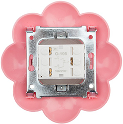 выключатель 2-клавишный Kranz KR-78-0624 Happy "Цветок" розовый - вид с тыльной стороны