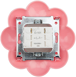 выключатель 1-клавишный Kranz KR-78-0623 Happy "Цветок" розовый - вид с тыльной стороны