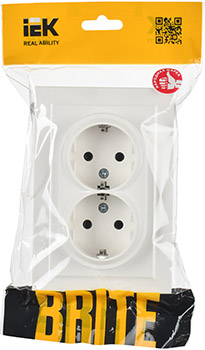 розетка 2-местная IEK РС12-3-БрБ Brite - упаковка