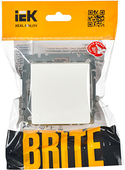 выключатель 1-клавишный IEK ВС10-1-0-БрБ Brite - упаковка