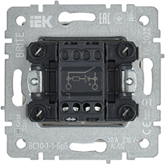выключатель 1-клавишный IEK ВС10-1-1-БрБ Brite - вид с тыльной стороны