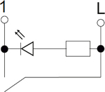 выключатель 1-клавишный IEK Brite с подсветкой - схема электрическая