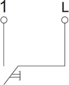 выключатель 1-клавишный самовозвратный IEK Brite - схема электрическая