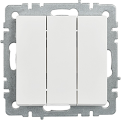 выключатель 3-клавишный IEK ВС10-3-0-БрБ Brite - внешний вид