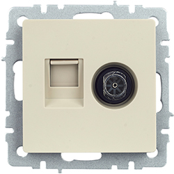 розетка TV+RJ45 IEK РТВ/РК12-БрКр Brite - внешний вид