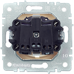 розетка 1-местная IEK РС14-1-0-БрКр Brite - вид с тыльной стороны