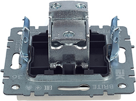 розетка ТВ проходная IEK РТВ10-0-БрЖ Brite - вид с тыльной стороны