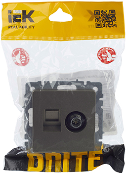 розетка двойная TV+RJ45 IEK РТВ/РК12-БрШ Brite - упаковка