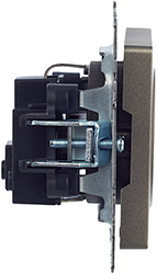 розетка 1-местная IEK РС14-1-0-БрШ Brite - вид сбоку