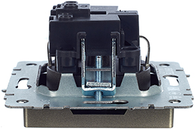 розетка 1-местная IEK РС14-1-0-БрШ Brite - вид сбоку