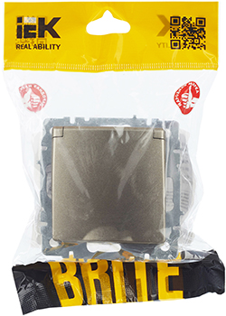 розетка 1-местная IEK РСбш10-3-БрШ Brite - упаковка