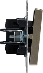 выключатель 1-клавишный перекрестный IEK ВС10-1-3-БрШ Brite - вид сбоку