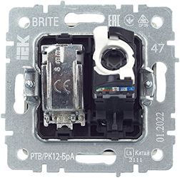 розетка TV+RJ45 IEK РТВ/РК12-БрА Brite - вид с тыльной стороны