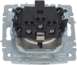 розетка 1-местная IEK РСбш10-3-БрА Brite - вид сбоку