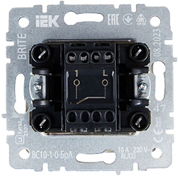 выключатель 1-клавишный IEK ВС10-1-0-БрА Brite - вид с тыльной стороны