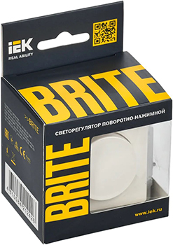 светорегулятор поворотно-нажимной IEK СС10-1-0-БрБ Brite - упаковка