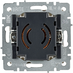 светорегулятор поворотно-нажимной IEK СС10-1-0-БрЖ Brite - вид с тыльной стороны