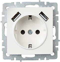 розетка 1-местная IEK РЮш10-2-БрБ Brite - внешний вид