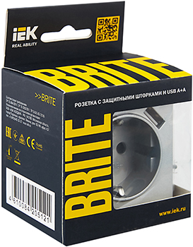 розетка 1-местная IEK РЮш10-2-БрА Brite - упаковка