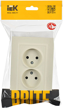 розетка 2-местная IEK РС12-2-БрКр Brite - упаковка