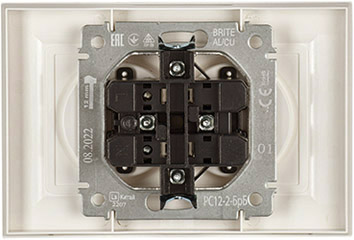 розетка 1-местная IEK РС12-2-БрКр Brite - вид с тыльной стороны