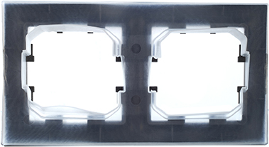 рамка 2-постовая IEK РУ-2-БрЧ-44 Brite - вид с тыльной стороны