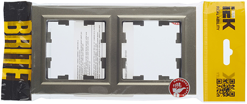 рамка 2-постовая IEK РУ-2-БрШ Brite - упаковка