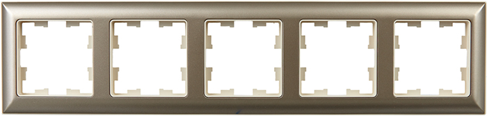 рамка 5-постовая IEK РУ-5-Бр Brite бежевый / шампань - внешний вид