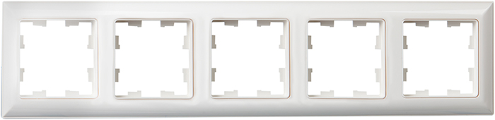 рамка 5-постовая IEK РУ-5-Бр Brite белый / белый - внешний вид