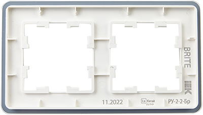 рамка 2-постовая IEK РУ-2-2-Бр стекло белый RE Brite - вид с тыльной стороны