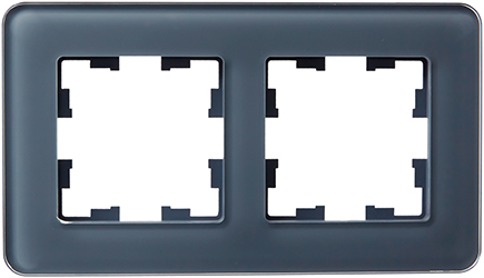 рамка 2-постовая IEK РУ-2-2-Бр стекло графит RE Brite - внешний вид