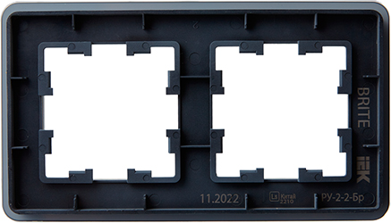 рамка 2-постовая IEK РУ-2-2-Бр стекло графит RE Brite - вид с тыльной стороны
