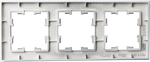 рамка 3-постовая IEK РУ-3-2-Бр стекло маренго матовый Brite - вид с тыльной стороны